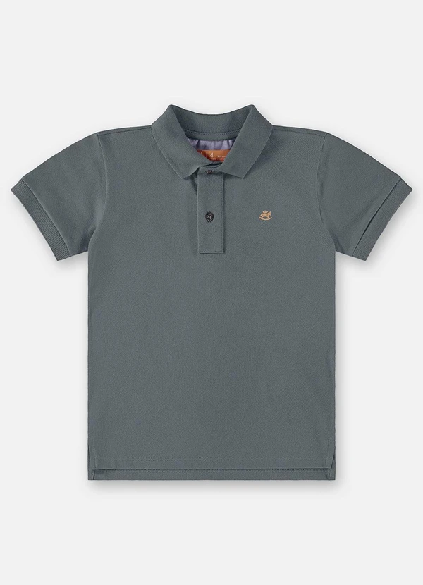 Up Baby - Camisa Polo Infantil para Menino Cinza