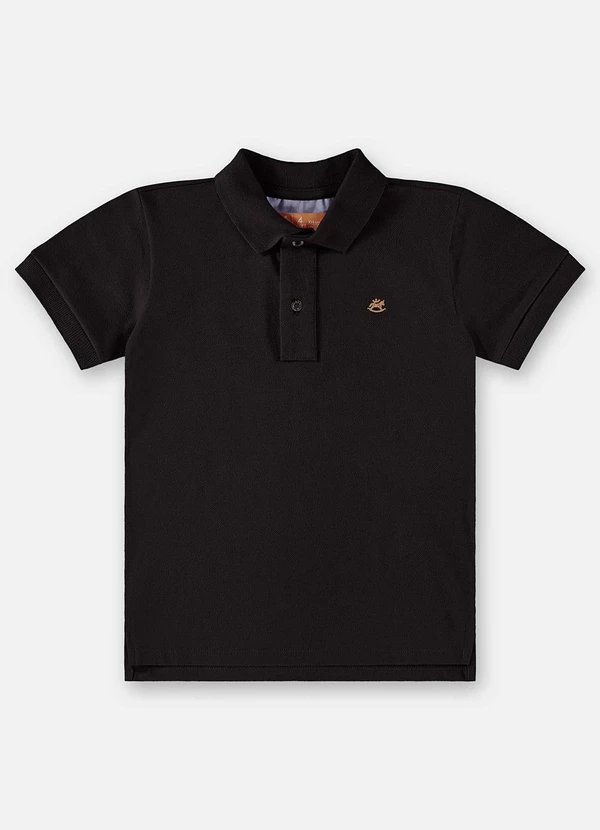 Up Baby - Camisa Polo Infantil para Menino Preto