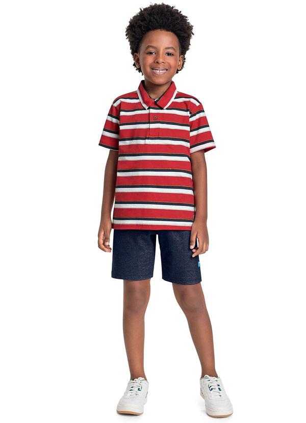 Bee Loop - Camisa Polo Infantil para Menino Vermelho 2