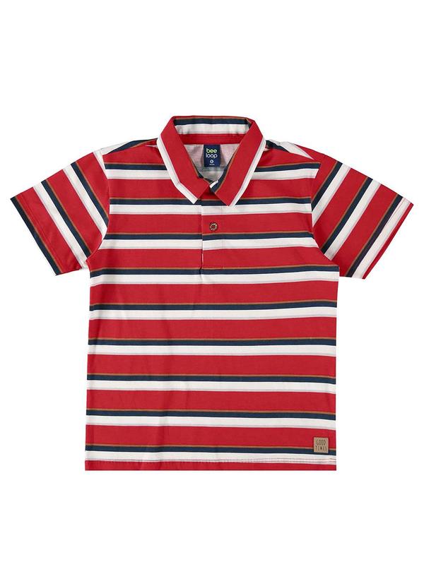 Bee Loop - Camisa Polo Infantil para Menino Vermelho 3