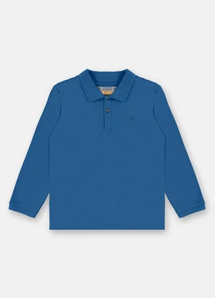 Up Baby - Camisa Polo Infantil Suedine Azul - UP BABY