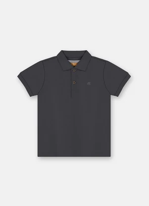 Up Baby - Camisa Polo Infantil Suedine Cinza - UP BABY