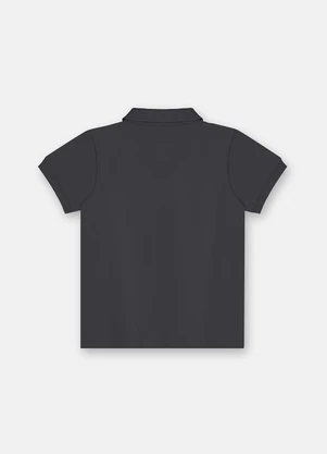 Up Baby - Camisa Polo Infantil Suedine Cinza - UP BABY