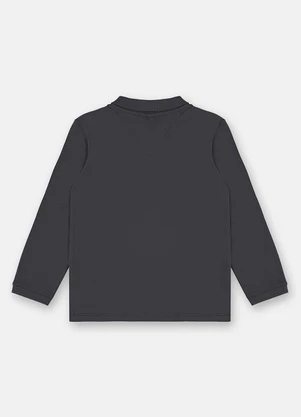 Up Baby - Camisa Polo Infantil Suedine Cinza - UP BABY
