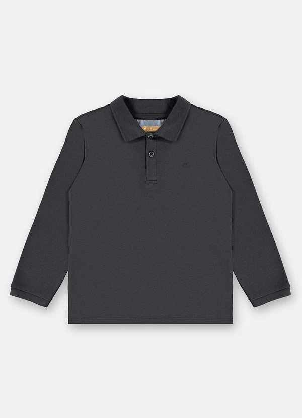 Up Baby - Camisa Polo Infantil Suedine Cinza 1