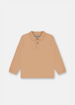 Up Baby - Camisa Polo Infantil Suedine Marrom - UP BABY