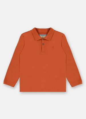 Up Baby - Camisa Polo Infantil Suedine Marrom - UP BABY