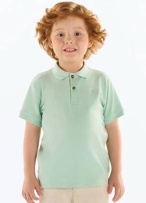 Up Baby - Camisa Polo Infantil Suedine Verde - UP BABY