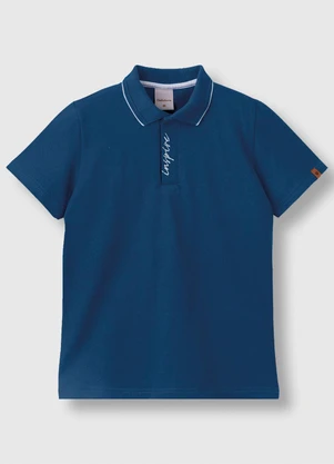 Carinhoso - Camisa Polo Inspire em Piquet Azul Escuro - CARINHOSO