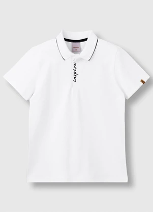 Carinhoso - Camisa Polo Inspire em Piquet Branco - CARINHOSO