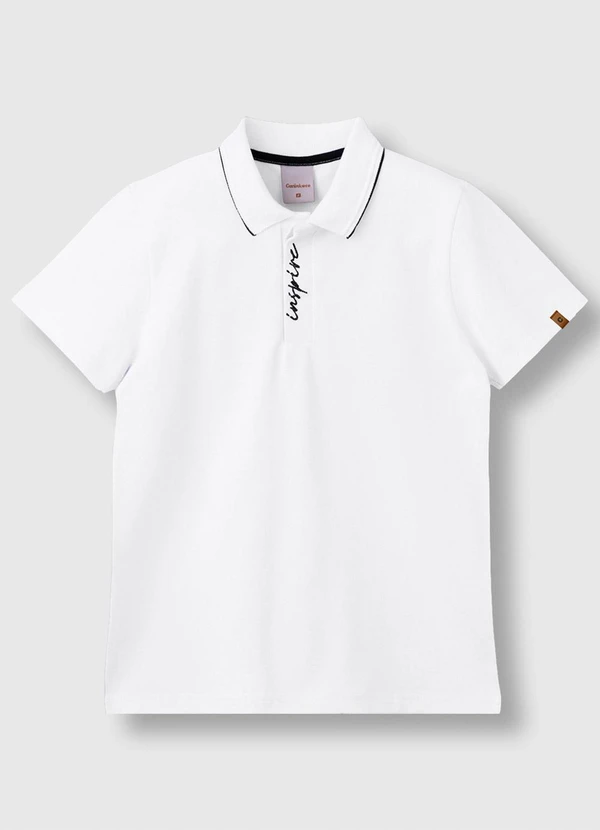 Carinhoso - Camisa Polo Inspire em Piquet Branco