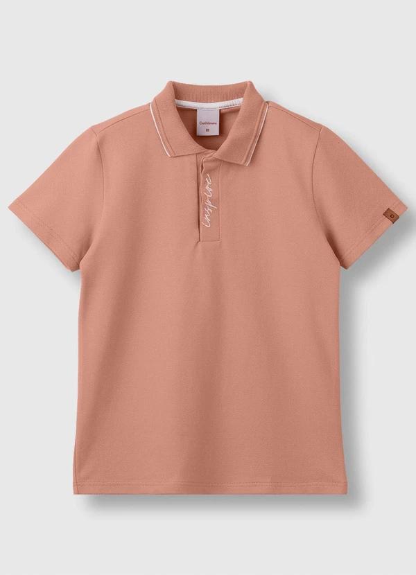 Carinhoso - Camisa Polo Inspire em Piquet Salmão