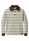 Carinhoso - Camisa Polo Listrada Linho Marrom - variação: Marrom