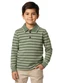 Carinhoso - Camisa Polo Listrada Linho Marrom - variação: Verde