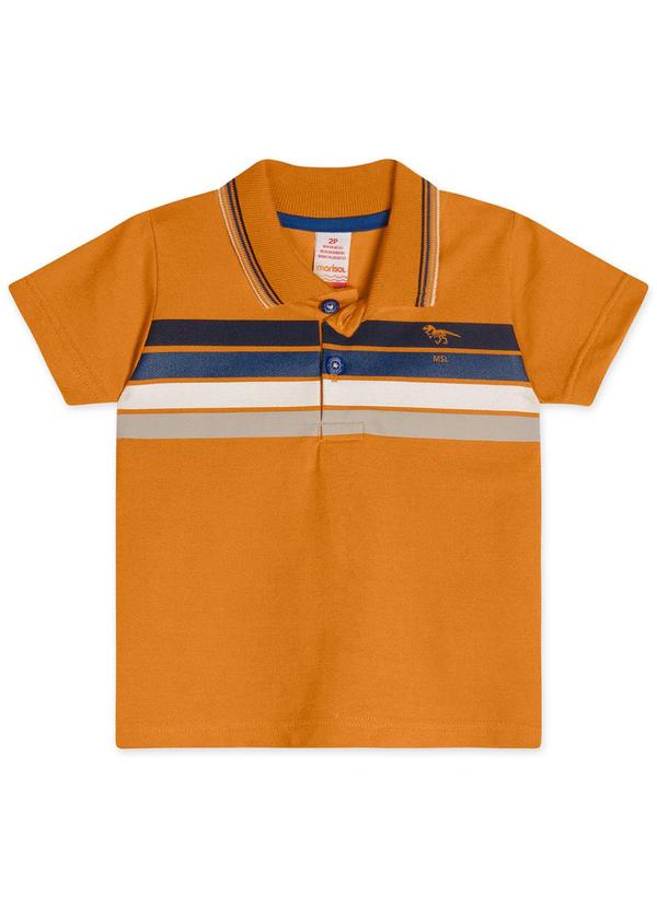 Marisol - Camisa Polo Listrada Masculina Marrom