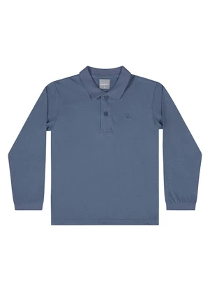Quimby - Camisa Polo Manga Longa Azul - QUIMBY