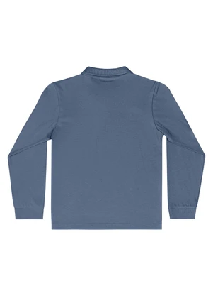 Quimby - Camisa Polo Manga Longa Azul - QUIMBY