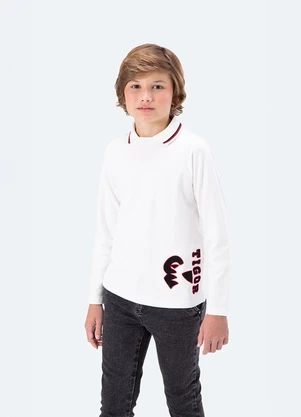 Tigor T Tigre - Camisa Polo Manga Longa Branco - TIGOR T TIGRE