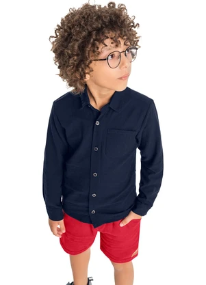 Quimby - Camisa Polo Manga Longa Infantil Azul - QUIMBY