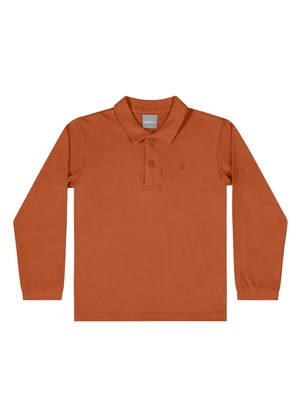 Quimby - Camisa Polo Manga Longa Laranja - QUIMBY