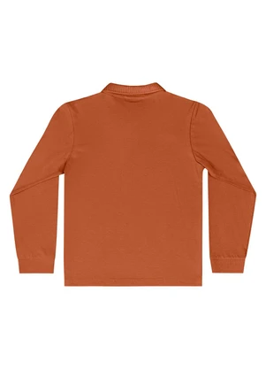Quimby - Camisa Polo Manga Longa Laranja - QUIMBY