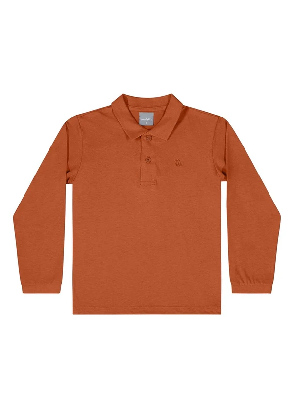 Quimby - Camisa Polo Manga Longa Laranja