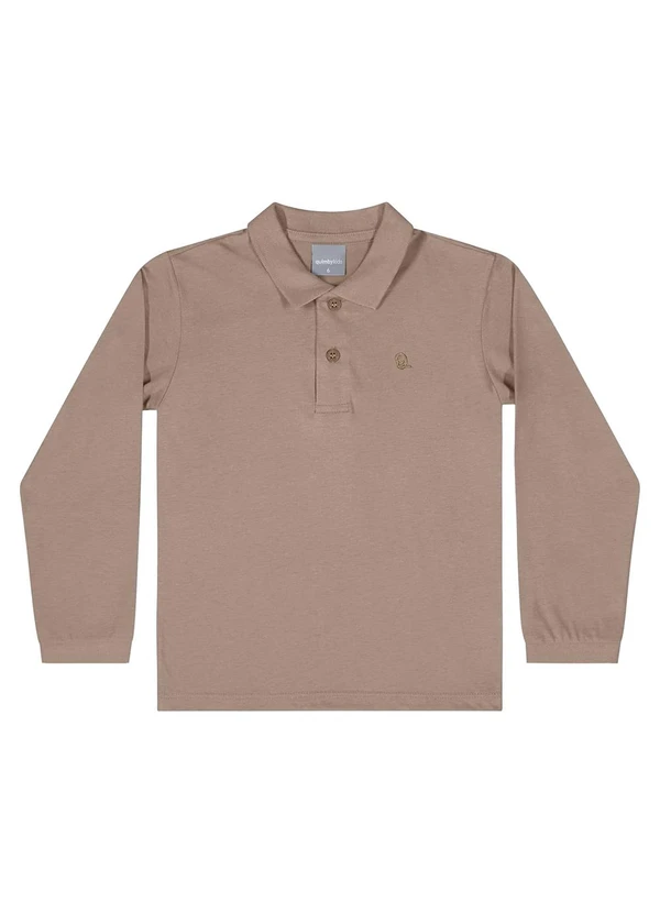 Quimby - Camisa Polo Manga Longa Marrom 3