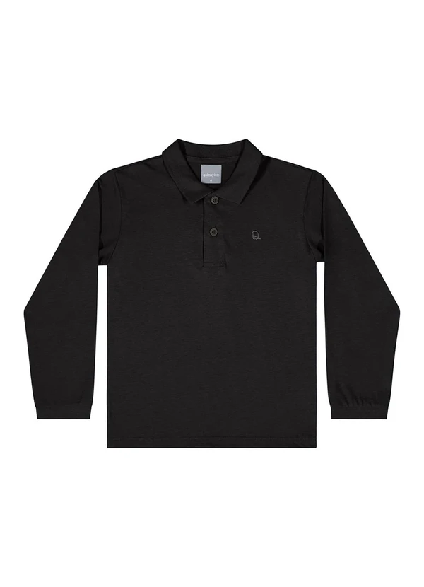 Quimby - Camisa Polo Manga Longa Preto