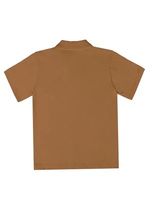 Quimby - Camisa Polo Meia Malha Marrom - QUIMBY