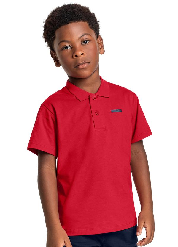 Quimby - Camisa Polo Meia Malha para Menino Vermelho