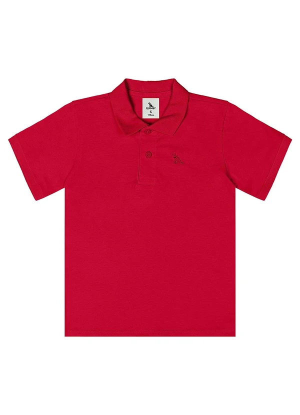 Quimby - Camisa Polo Meia Malha Vermelho