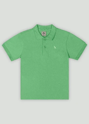 Camisa Polo Menino Básica com Bordado Quimby Verde - QUIMBY