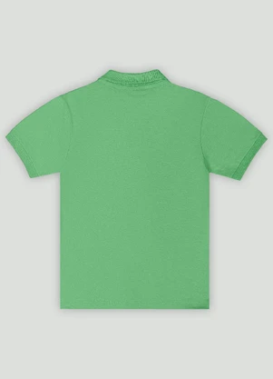 Camisa Polo Menino Básica com Bordado Quimby Verde - QUIMBY