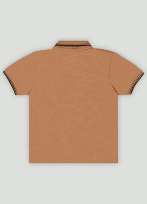 Camisa Polo Menino com Bordado Quimby Marrom - QUIMBY