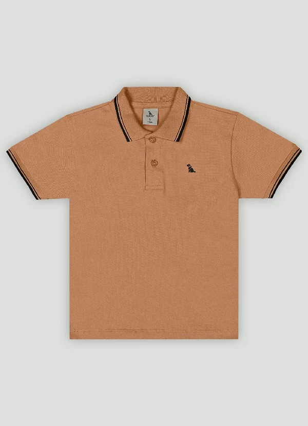 Quimby - Camisa Polo Menino com Bordado Quimby Marrom
