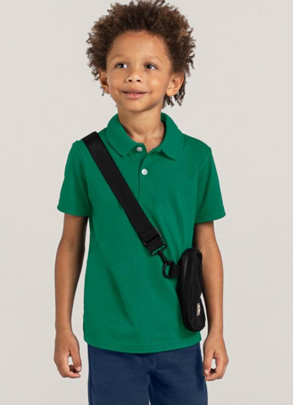 Brandili - Camisa Polo Menino em Malha Verde
