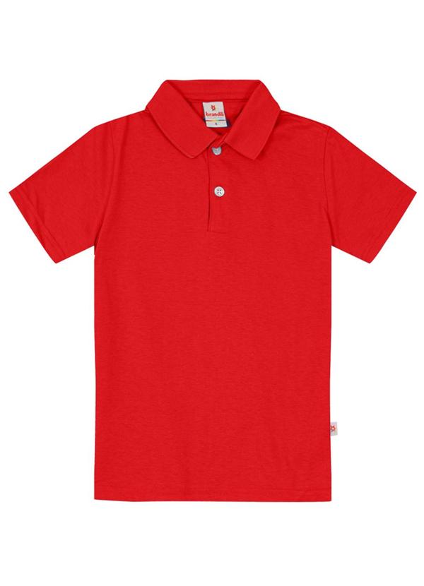 Brandili - Camisa Polo Menino em Malha Vermelho