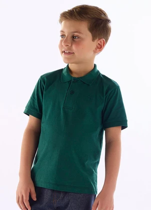 Quimby - Camisa Polo para Menino em Algodão Verde - QUIMBY