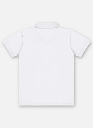 Up Baby - Camisa Polo Piquet Infantil Branco - UP BABY