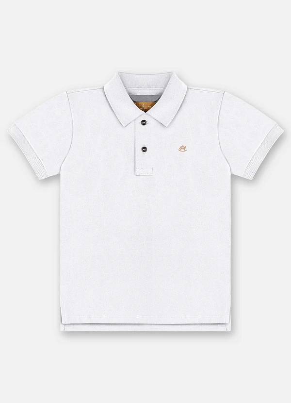 Up Baby - Camisa Polo Piquet Infantil Branco