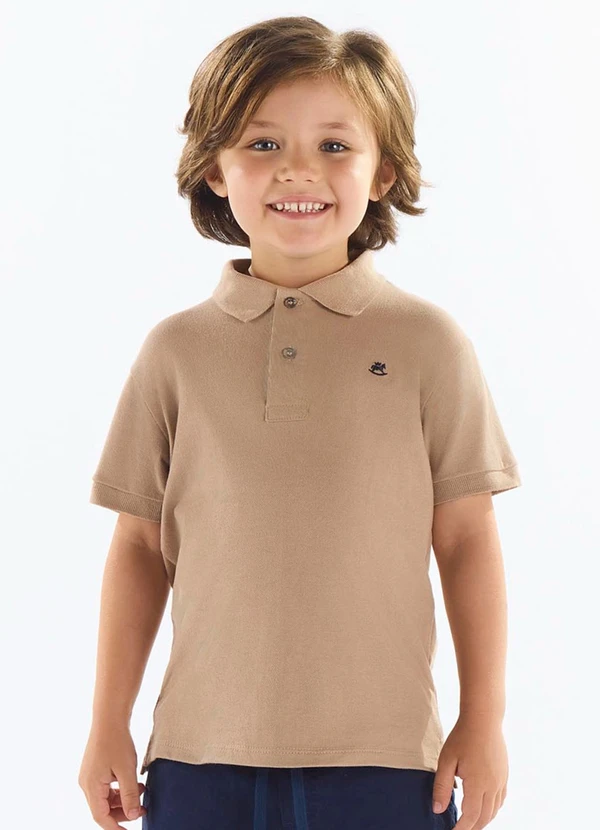Up Baby - Camisa Polo Piquet Infantil Marrom