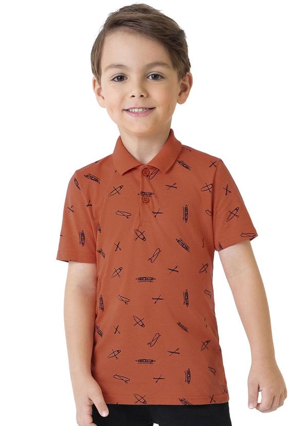 Malwee Kids - Camisa Polo Terracota Canoagem Menino