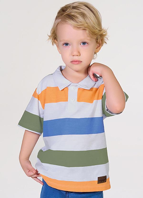 Kiko e Kika - Camiseta Manga Curta Listrada Verde