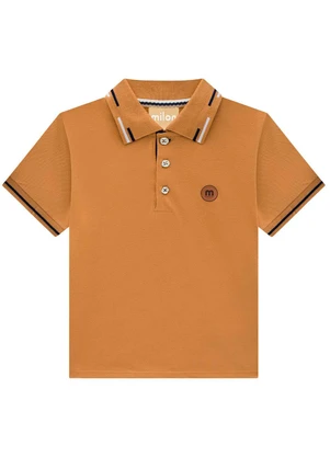 Milon - Polo com Gola e Punhos Listrados Marrom - MILON