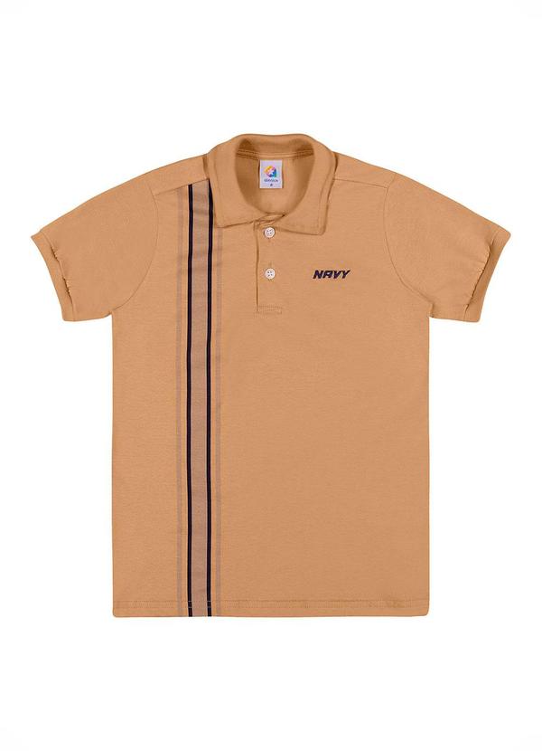 Alenice - Polo com Listras Verticais Menino Marrom