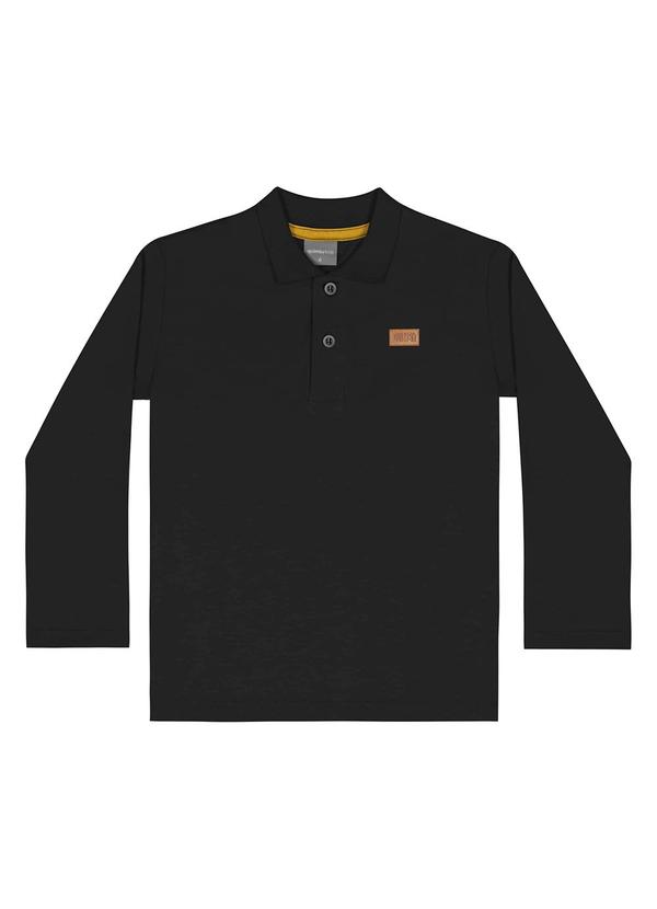 Quimby - Polo em Meia Malha Infantil Menino Preto