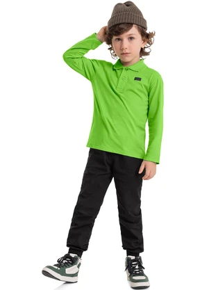 Quimby - Polo em Meia Malha Infantil Menino Verde - QUIMBY