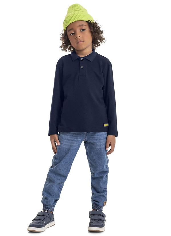 Quimby - Polo em Piquet Infantil Menino Azul 2
