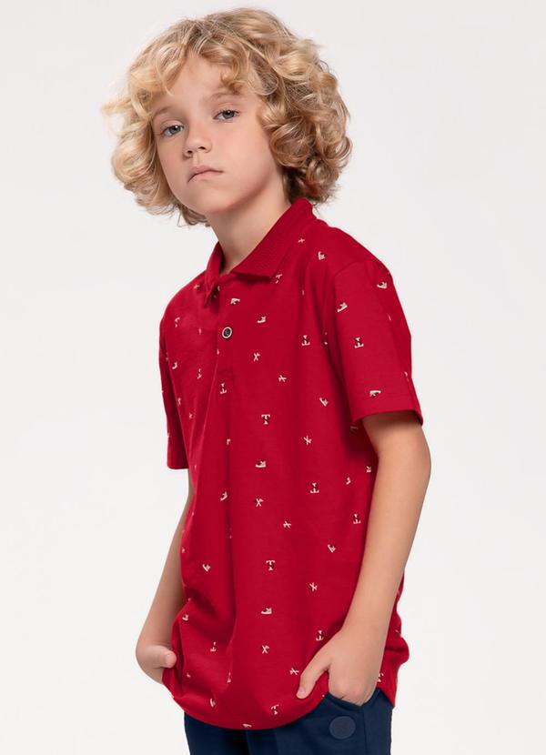 Trick Nick - Polo Infantil em Cotton Vermelho