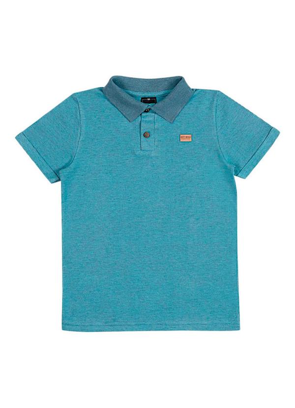 Soft Bonni - Polo Infantil Malha Piquet Azul